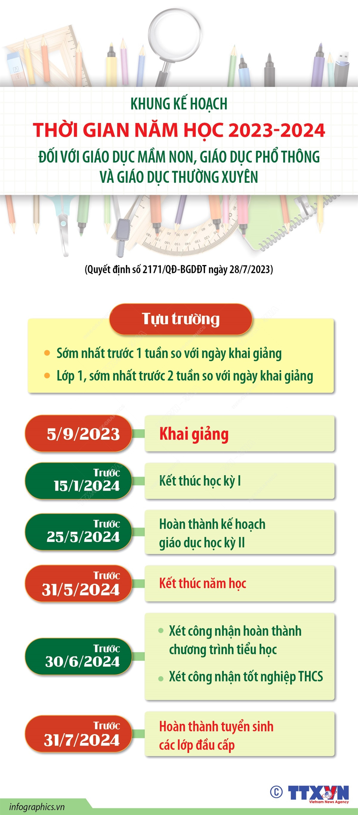 Khung kế hoạch thời gian năm học 2023- 2024