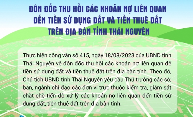 [Infographics] Đôn đốc thu hồi các khoản nợ liên quan đế tiền sử dụng đất và tiền thuê đất trên địa bàn tỉnh