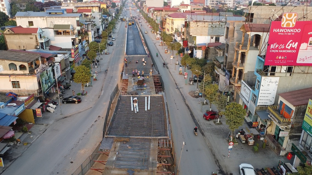 [Photo] Khẩn trương thi công Cầu vượt đường sắt Hà Nội - Thái Nguyên