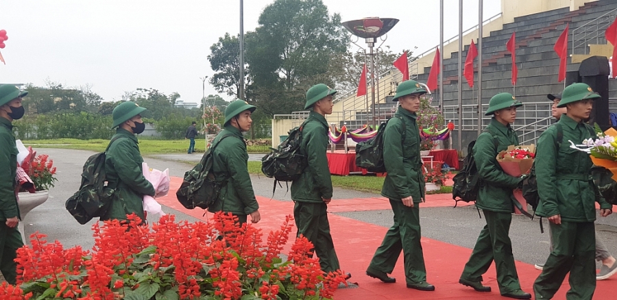 [Photo]Thái Nguyên: Không khí náo nức lễ giao nhận quân tại Phổ Yên, Sông Công, Phú Bình