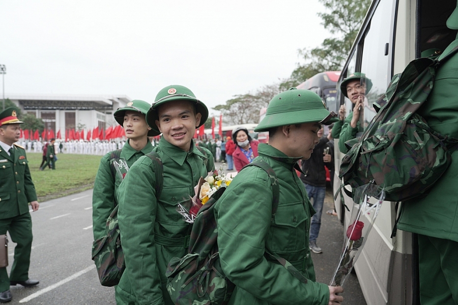 [Photo]Thái Nguyên: Không khí náo nức lễ giao nhận quân tại Phổ Yên, Sông Công, Phú Bình