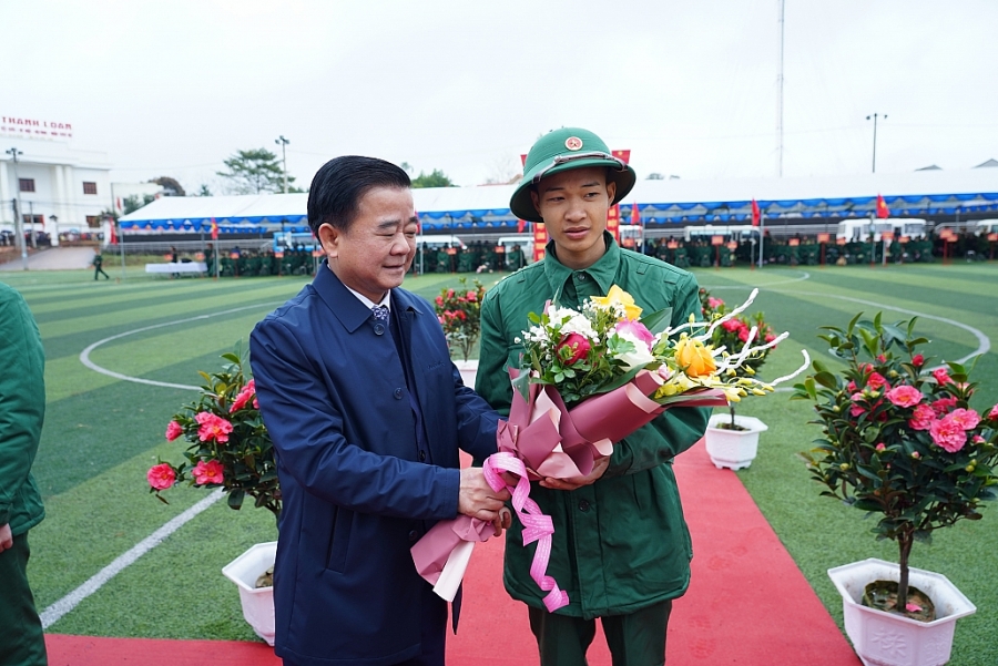 [Photo]Thái Nguyên: Không khí náo nức lễ giao nhận quân tại Phổ Yên, Sông Công, Phú Bình