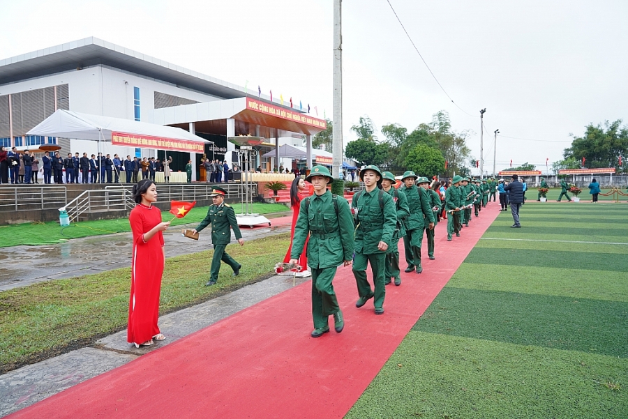 [Photo]Thái Nguyên: Không khí náo nức lễ giao nhận quân tại Phổ Yên, Sông Công, Phú Bình