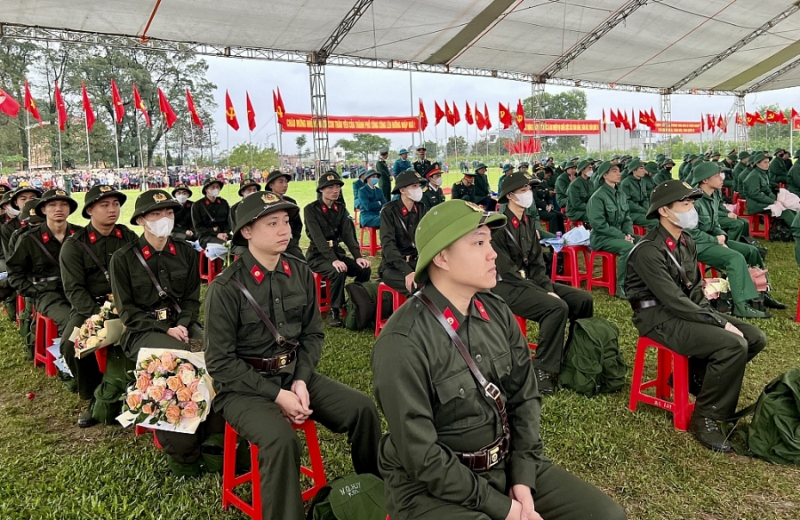 [Photo]Thái Nguyên: Không khí náo nức lễ giao nhận quân tại Phổ Yên, Sông Công, Phú Bình