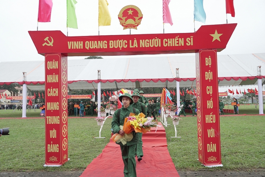 [Photo]Thái Nguyên: Không khí náo nức lễ giao nhận quân tại Phổ Yên, Sông Công, Phú Bình