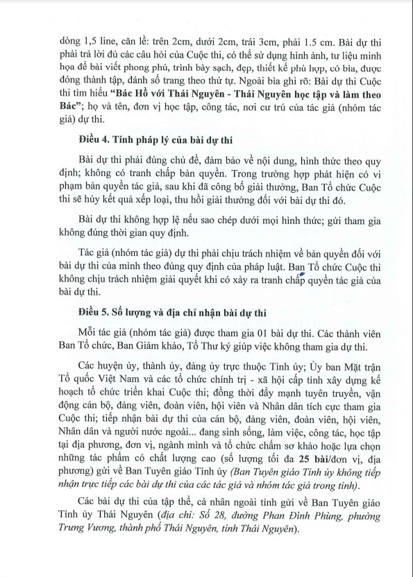 Triển khai Cuộc thi tìm hiểu “Bác Hồ với Thái Nguyên   Thái Nguyên học tập và làm theo Bác”