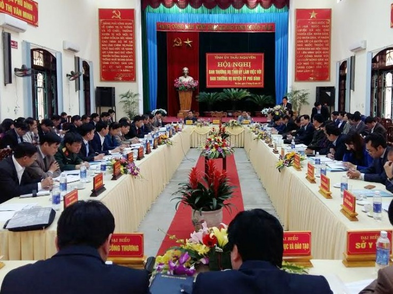 ban thuong vu tinh uy thai nguyen lam viec voi huyen uy phu binh