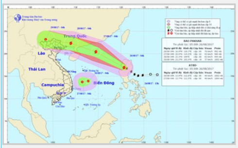 Bão Pakhar tiến vào Biển Đông, giật cấp 11