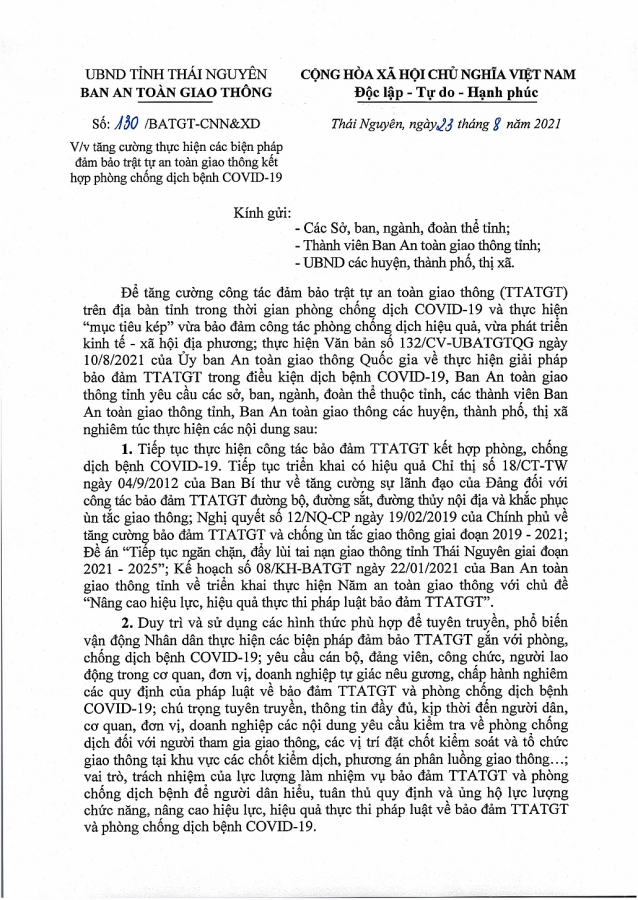 Tăng cường thực hiện các biện pháp đảm bảo trật tự an toàn giao thông kết hợp phòng, chống dịch COVID-19 - đã psts 24.8 Tăng cường thực hiện các biện pháp đảm bảo trật tự an toàn giao thông kết hợp phòng, chống dịch COVID 19 - đã psts 24.8