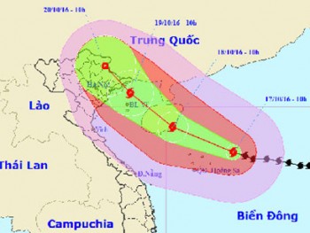 Bão số 7 giật cấp 16 hướng về phía Đông Bắc Bộ