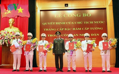 cong bo quyet dinh thang ham cap tuong trong cong an nhan dan