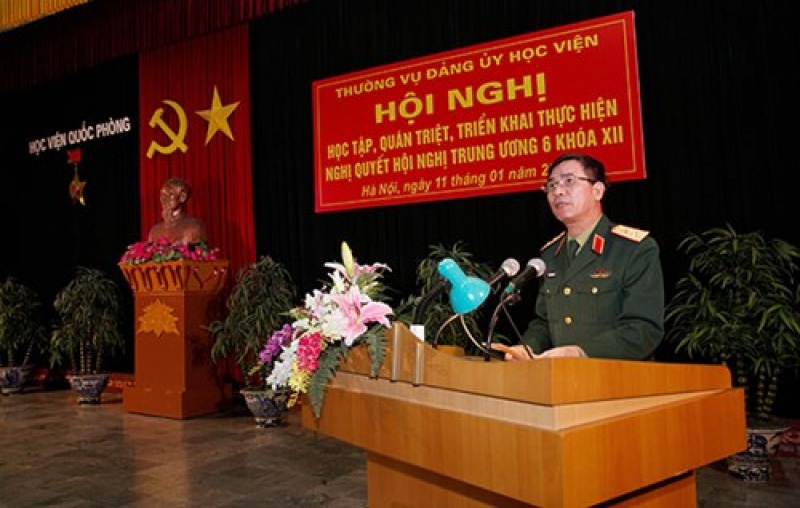 hoc vien quoc phong to chuc hoi nghi hoc tap quan triet trien khai thuc hien nghi quyet hoi nghi trung uong 6 khoa xii