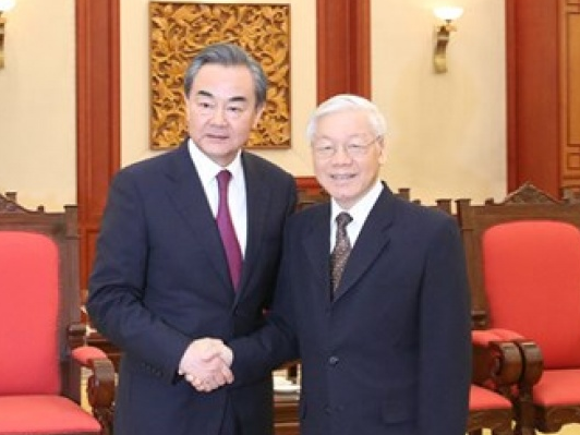 Tổng Bí thư Nguyễn Phú Trọng tiếp Bộ trưởng Ngoại giao Trung Quốc