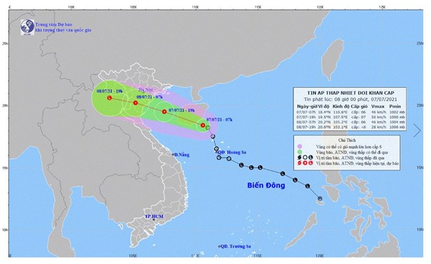 Áp thấp nhiệt đới khẩn cấp trên Biển Đông, sức gió mạnh nhất cấp 8