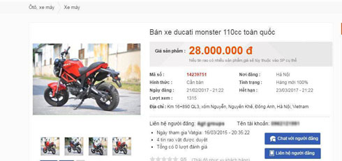 hang nhai ducati monster gia 35 trieu tai viet nam