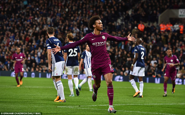 west brom 1 2 man city dau an cua leroy sane