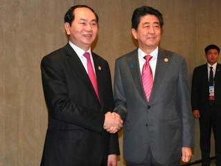 Chủ tịch nước Trần Đại Quang hội đàm với Thủ tướng Nhật Bản Shinzo Abe