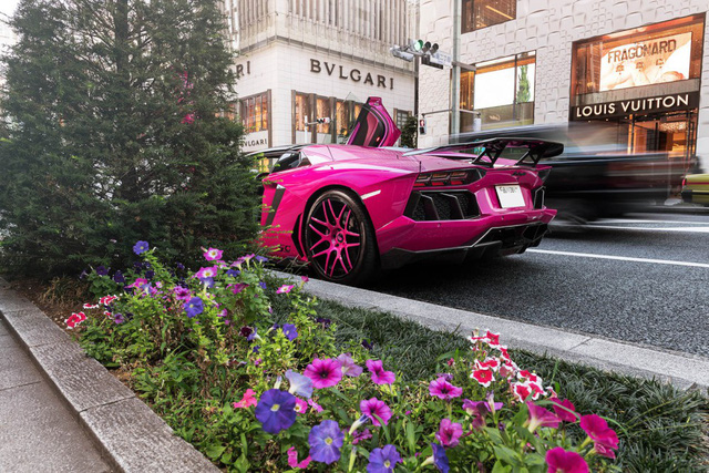 lamborghini aventador hong ruc ro tren pho