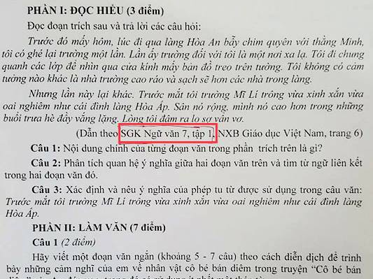 Sai sót đề thi Ngữ văn lớp 8 ở Thái Bình: Lãnh đạo Phòng Giáo dục xin nhận lỗi