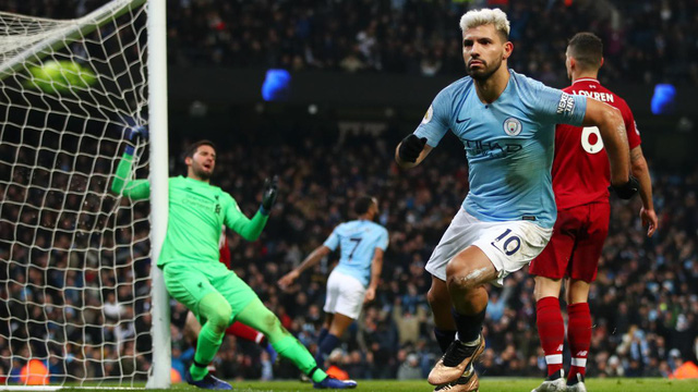 man city 2 1 liverpool aguero sane mang ve ba diem