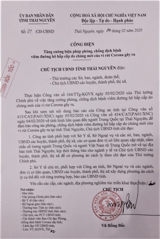 chu tich ubnd tinh thai nguyen chi dao cap nhat nam chac so luong nguoi trung quoc va nguoi viet nam tu trung quoc tro ve tai dia ban tinh thai nguyen