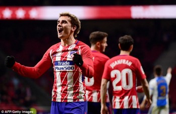 Griezmann ghi 4 bàn, Atletico chỉ còn kém Barcelona 4 điểm