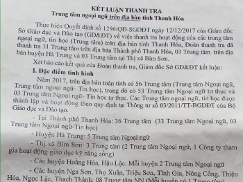 Thanh Hóa: Đình chỉ nhiều trung tâm ngoại ngữ hoạt động không phép