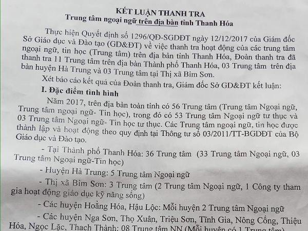 Thanh Hóa: Đình chỉ nhiều trung tâm ngoại ngữ hoạt động không phép