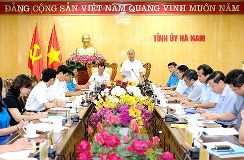 thu tuong lam viec voi lanh dao chu chot tinh ha nam