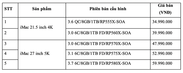 apple ban hang loat the he ipad imac moi tai viet nam