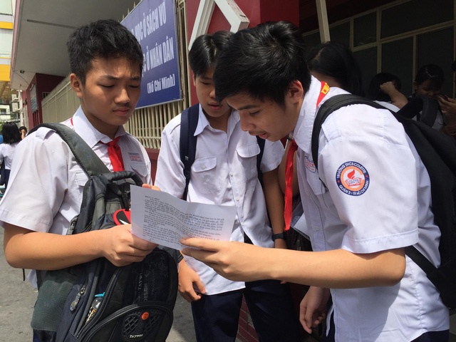 TPHCM công bố điểm chuẩn vào lớp 10 chuyên