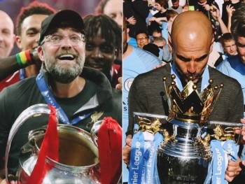 Pep Guardiola chúc mừng Jurgen Klopp sau chức vô địch Champions League