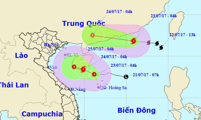 bao so 3 huong vao trung quoc ap thap nhiet doi kha nang manh len thanh bao