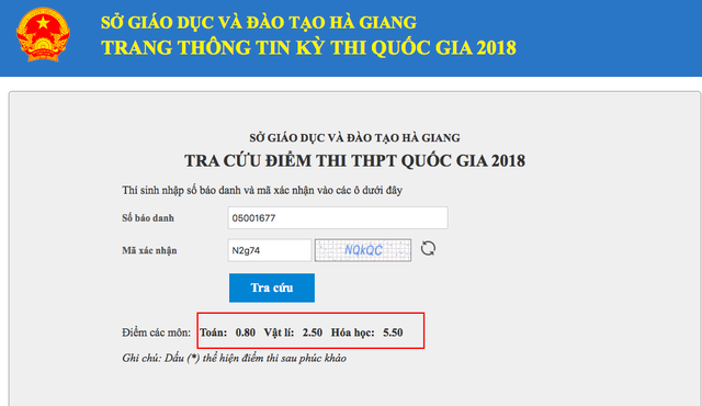 cham tham dinh o ha giang nhieu thi sinh dong loat bay khoi top diem cao nhat ca nuoc