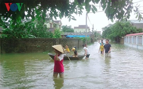 nhieu noi o nghe an chim sau trong nuoc lu giao thong chia cat