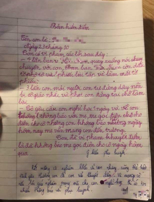 Phụ huynh sốc vì con bị cô giáo phạt nghỉ học mà không thông báo gia đình phu huynh soc vi con bi co giao phat nghi hoc ma khong thong bao gia dinh