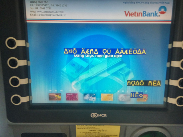 may atm cua vietinbank ngung hoat dong hien nhung dong ky tu la