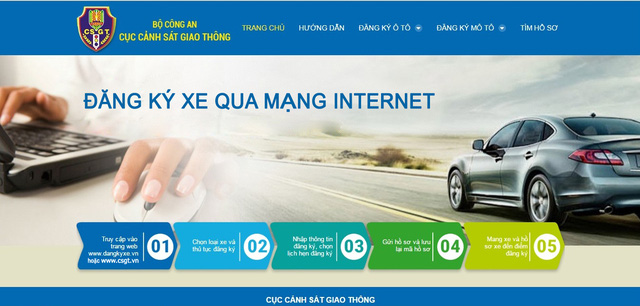 thi diem dang ky xe o to qua mang internet tai ha noi va tphcm