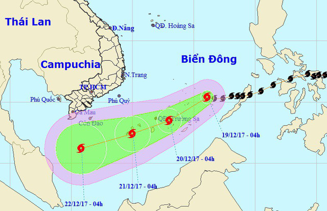 bao so 15 dang tien gan quan dao truong sa