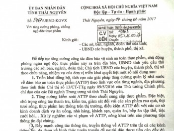 Tiếp tục tăng cường công tác đảm bảo vệ sinh an toàn thực phẩm, chủ động phòng ngừa ngộ độc thực phẩm xảy ra trên địa bàn tỉnh