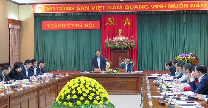 ban to chuc trung uong va ban thuong vu thanh uy ha noi ky ket chuong trinh phoi hop cong tac