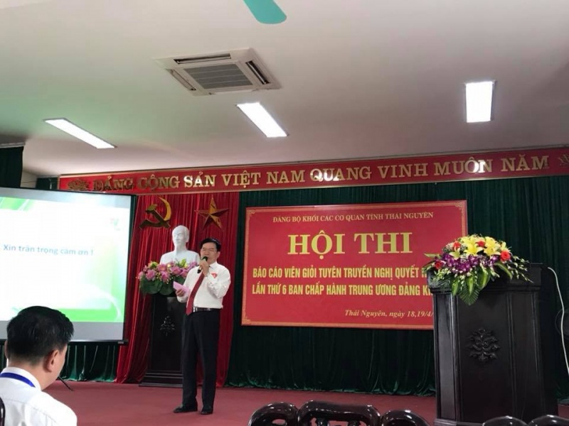 Thái Nguyên: Hội thi Báo cáo viên giỏi tuyên truyền Nghị quyết Hội nghị lần thứ 6 Ban chấp hành Trung ương Đảng khóa XII thai nguyen hoi thi bao cao vien gioi tuyen truyen nghi quyet hoi nghi lan thu 6 ban chap hanh trung uong dang khoa xii