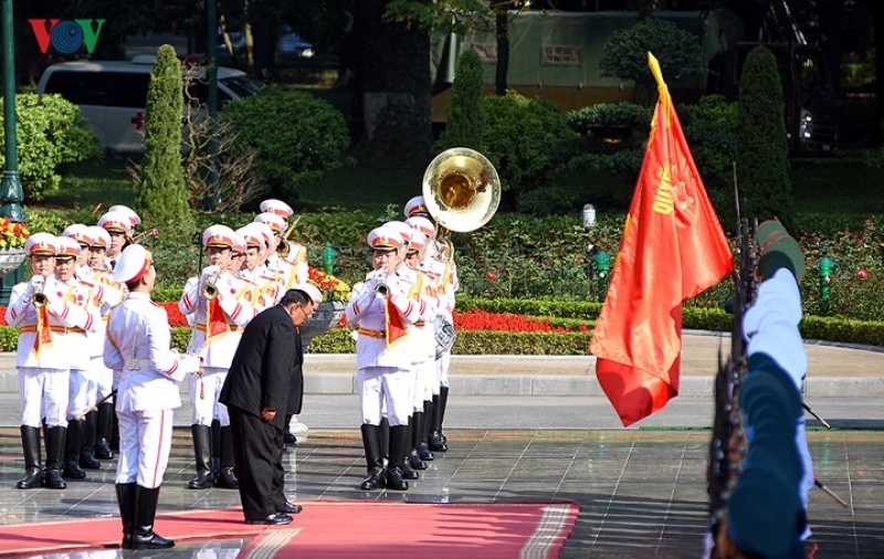 hinh anh le don tong bi thu chu tich nuoc lao tham chinh thuc viet nam