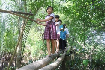 “Ngày nào cũng qua cây cầu này, con rất sợ bị rơi xuống kênh!”