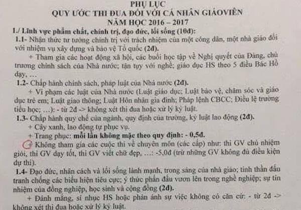 Giáo viên không thi dạy giỏi, chữ đẹp bị trừ điểm