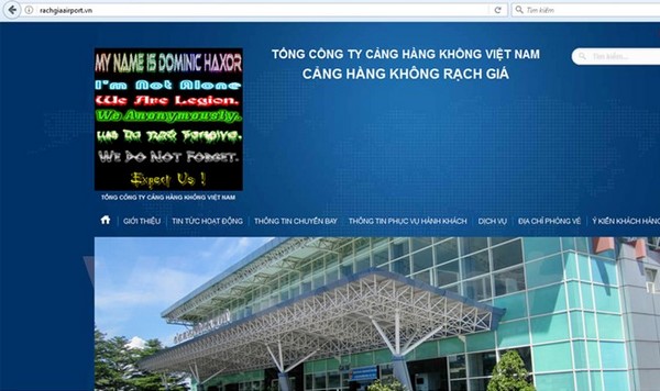 trang web san bay tan son nhat rach gia va tuy hoa dong loat bi hacker tan cong