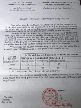 Phòng Giáo dục “ép” giáo viên mua bảo hiểm thân thể tự nguyện?