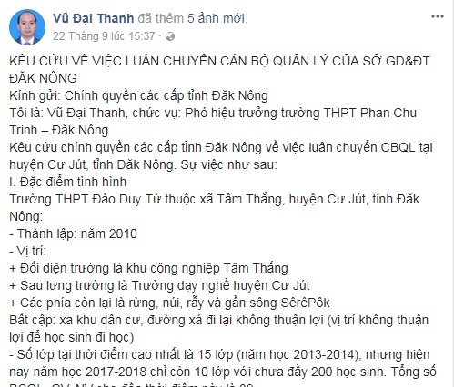 so gddt ra van ban chan chinh thay giao len facebook keu cuu