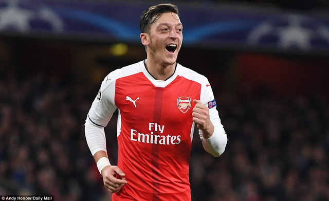 arsenal 6 0 ludogorets razgrad ozil lap hat trick