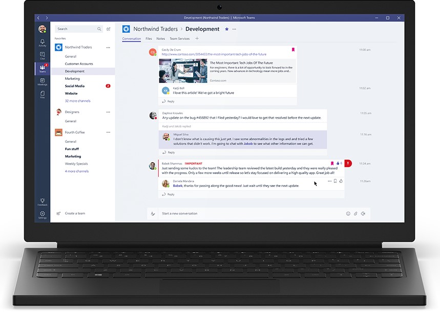 ra mat dich vu microsoft teams nen tang lam viec nhom dua tren hoi thoai